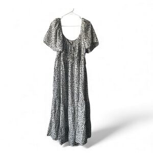 Blush (maternity) Black and White Flutter Sleeve Sundress